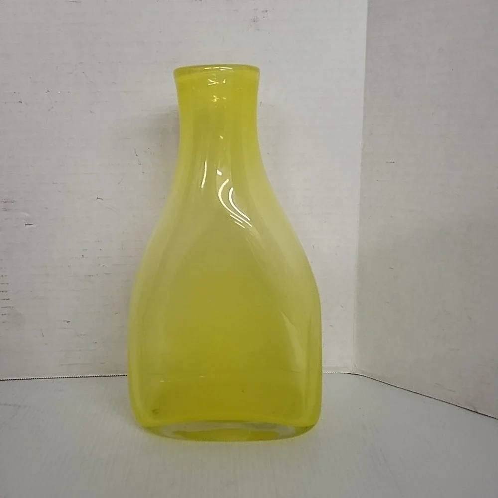 Blenko Art Glass Large 11.5 Yellow Vase